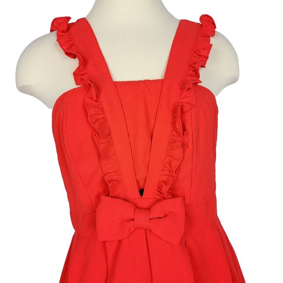 Minuet Organza Mini Dress Juniors Large Red Ruffle Dainty Coquette Flowy Evening - Picture 9 of 12